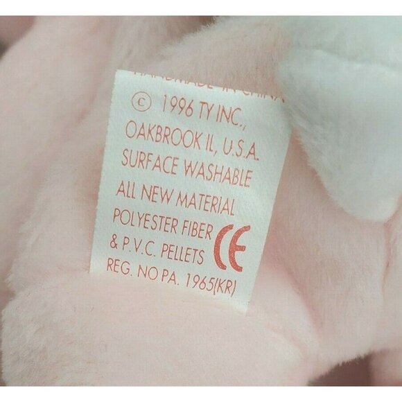 2 Vintage Ty Beanie Baby Bunny Rabbit Lot Hoppity Hippity No Tags 1996 PVC - Picture 7 of 9